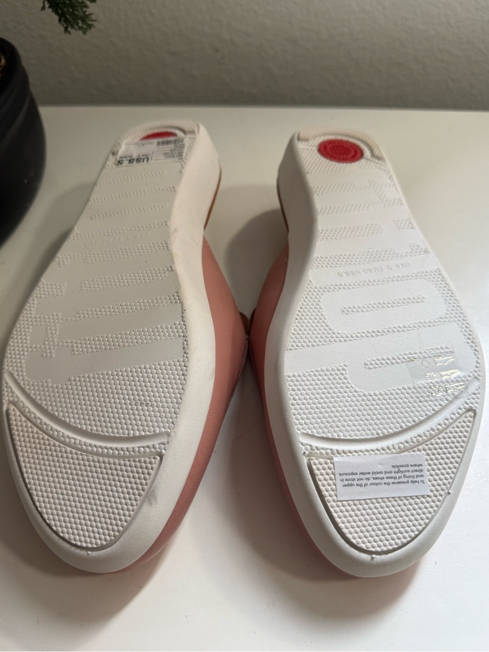 Fitflop serene mule size 8.5 Pink Leather Slip-On Mule with White Platform - Picture 7 of 8